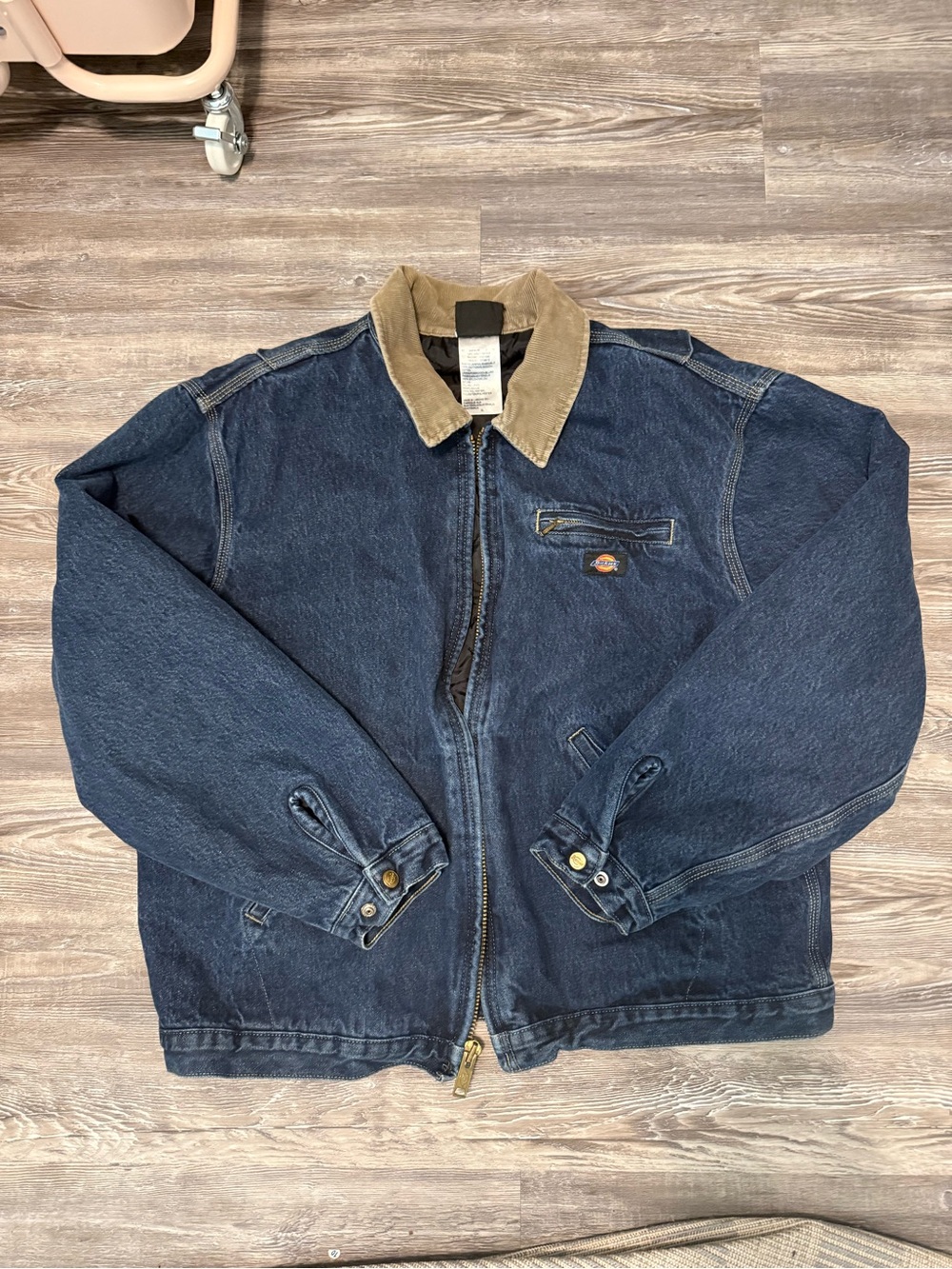 Dickies Dark Blue Denim Jacket with Tan Collar